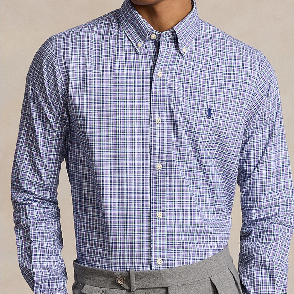 Ralph Lauren purple/blue button down polo